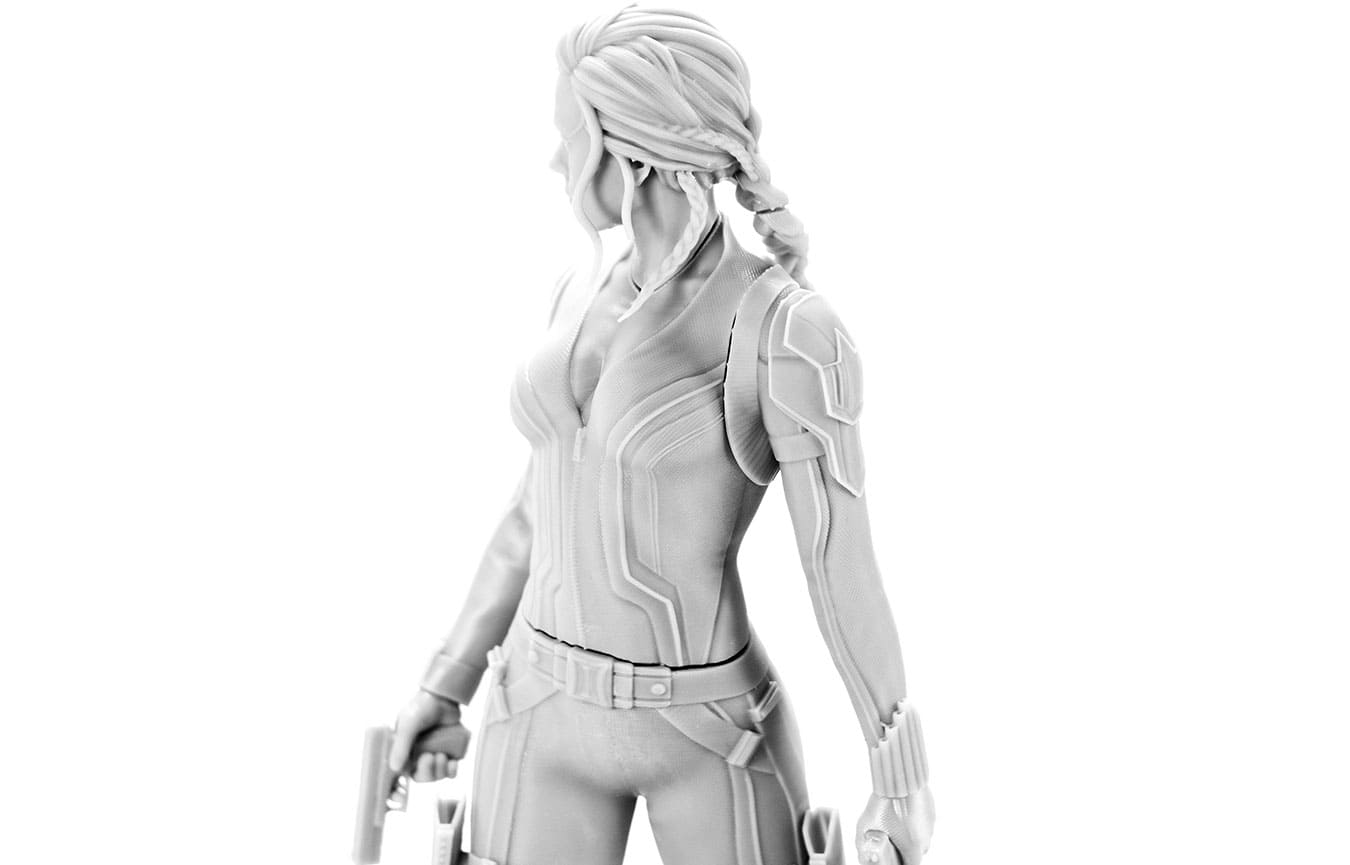 Black widow side view