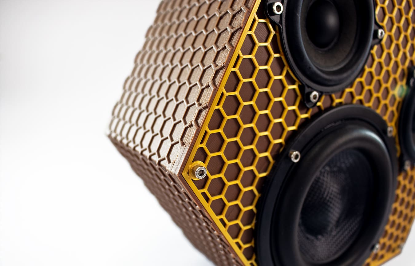 Bluetooth speaker closeup view